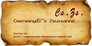 Cseresnyés Zsuzsanna névjegykártya